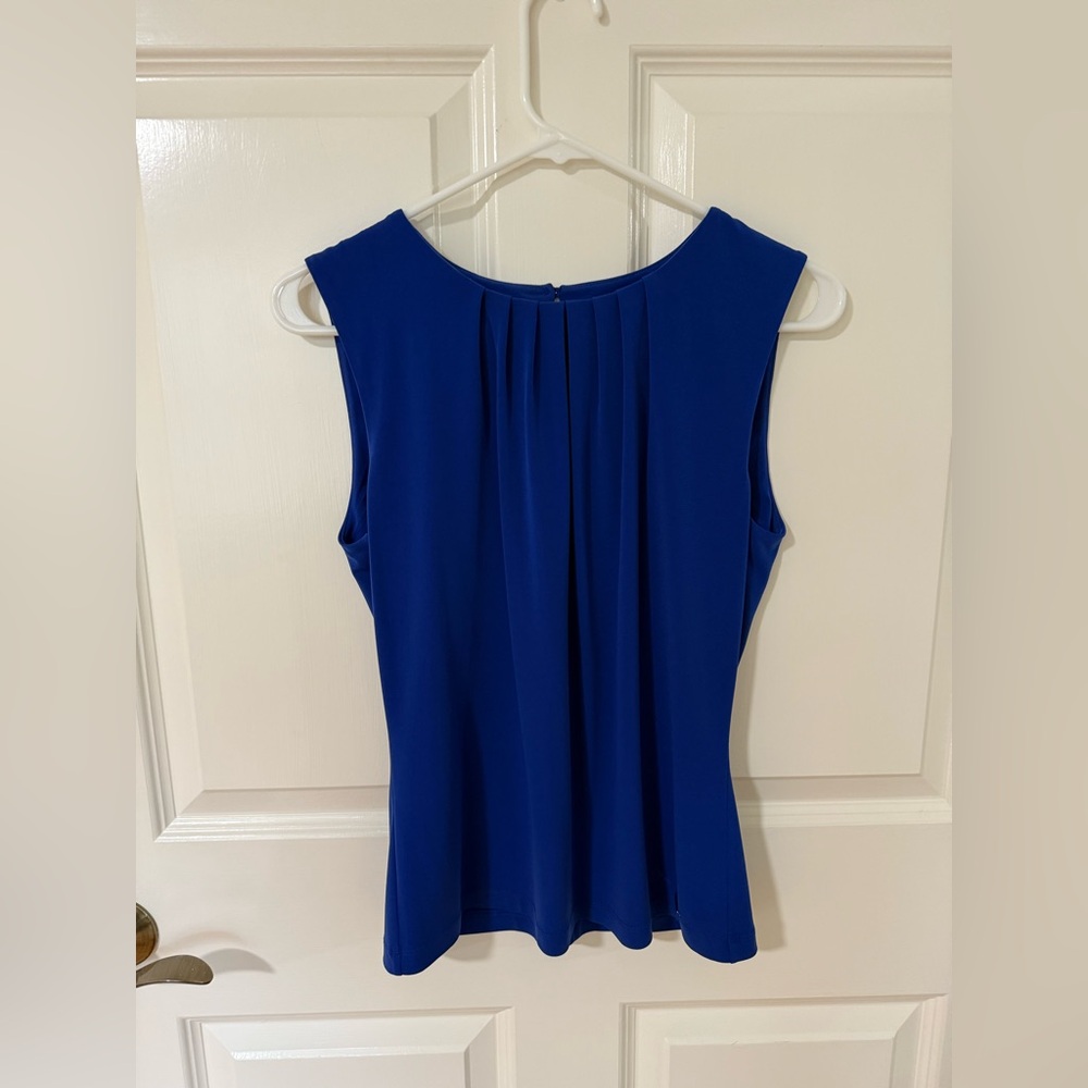 Calvin Klein Royal Blue Sleeveless Blouse, Size Small